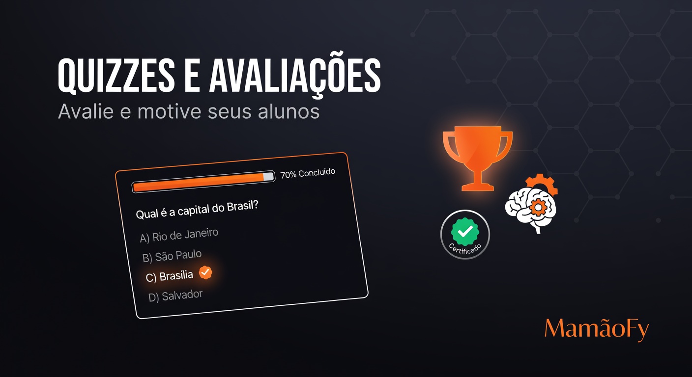Como criar quizzes e avaliações nos seus cursos